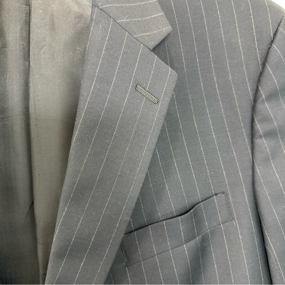 Hart Schaffer Marx Wool Men's Navy Pinstripe Blazer